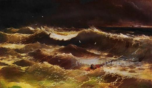 Ivan Aivazovsky tempête nuit Paysage marin Peintures à l'huile